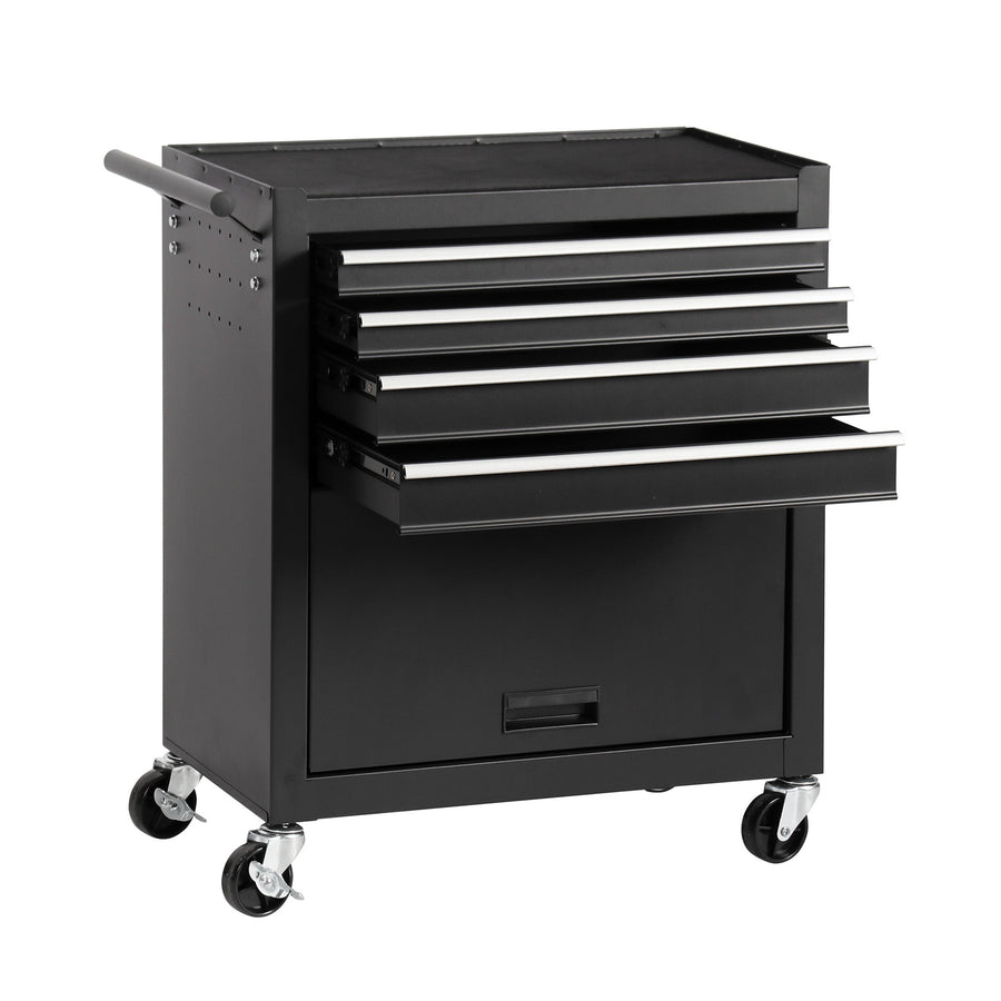4-Drawer Rolling Tool Chest Cabinet with Wheels - Black