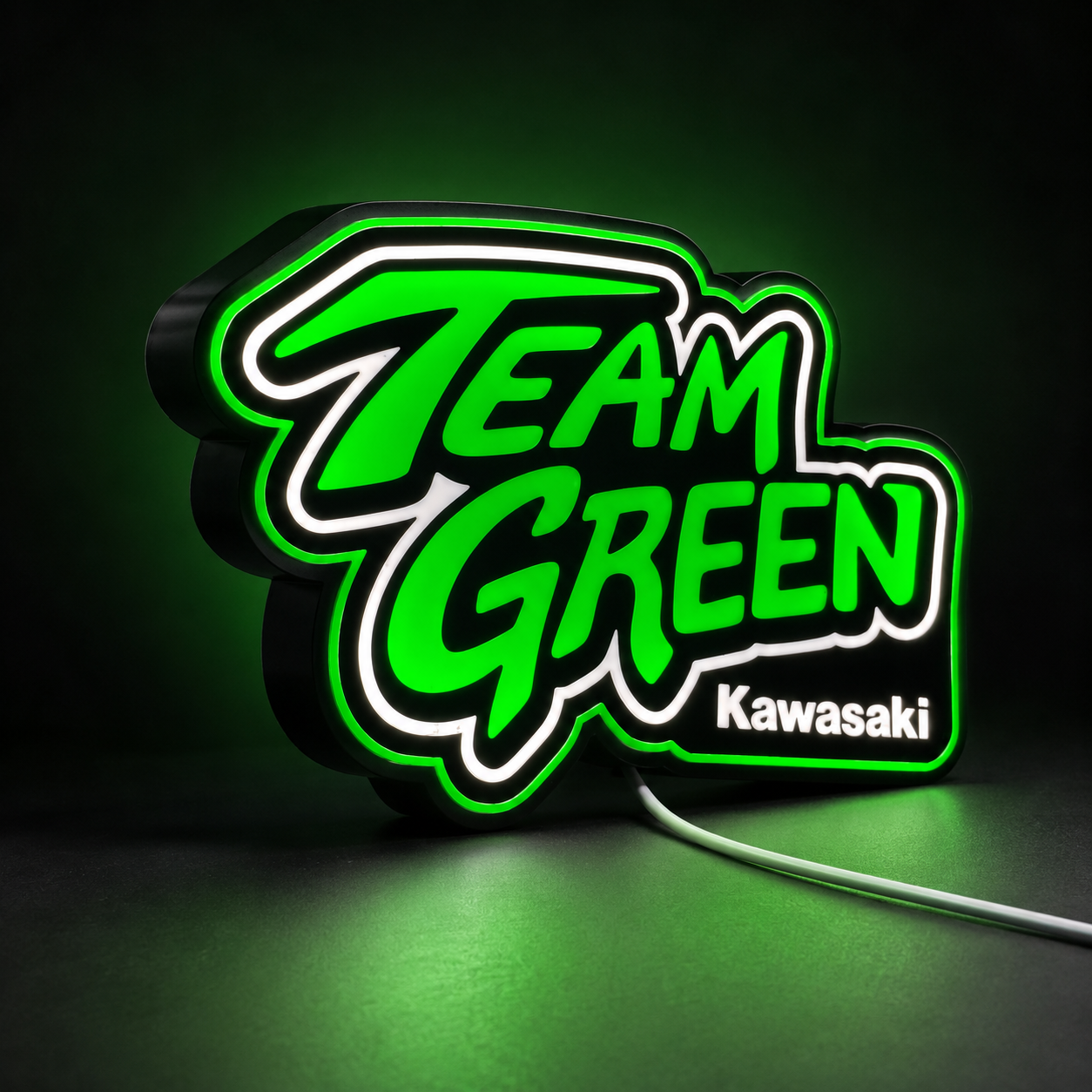 Kawasaki Team Green LED Wall Light – Motocross Garage Sign