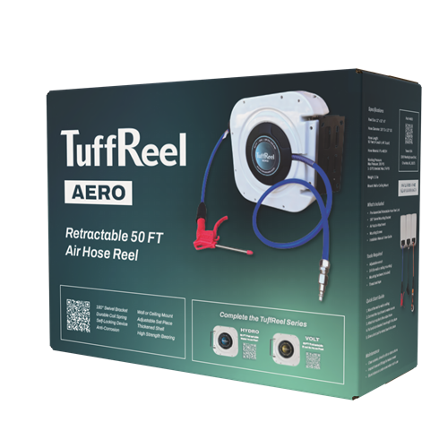Tenax TuffReel Aero 3/8 in. × 50 ft. Retractable Air Hose Reel – 4600