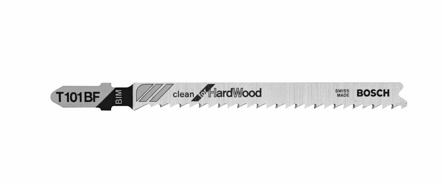 BOSCH T101BF 5 pc. 4 In. 10 TPI Variable Pitch Clean for Hardwood T-Shank Jig Saw Blades