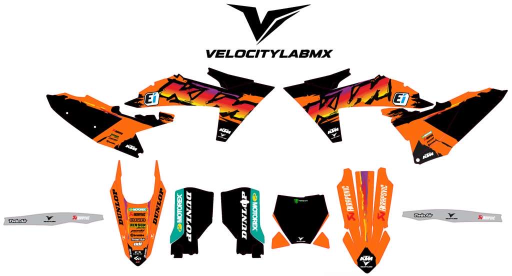 Custom KTM SX-F Graphics Kit 250/350/450 | Sunset Inferno