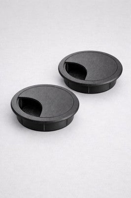 50mm black desk cable grommet 2 pack for round table cable management