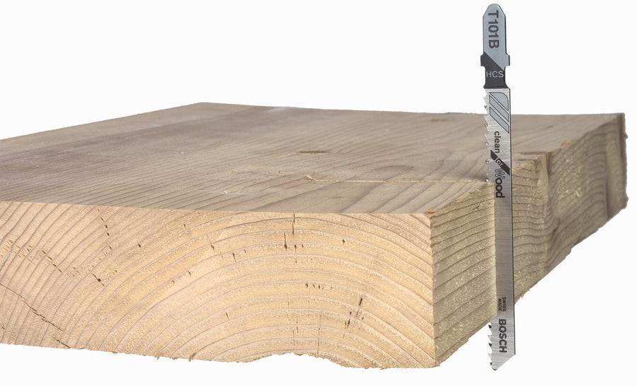 BOSCH T101B 5 pc. 4 In. 10 TPI Variable Pitch Clean for Wood T-Shank Jig Saw Blades