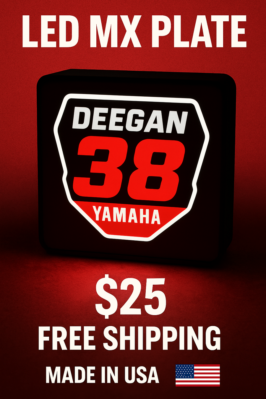 Deegan #38 MX LED Plate – Custom Motocross Light Box by Titan Forge Off Road