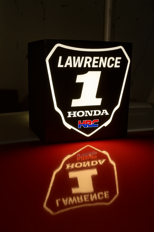 Jett Lawrence #1 Honda MX LED Plate – Custom Motocross Light Box for Riders & Fans