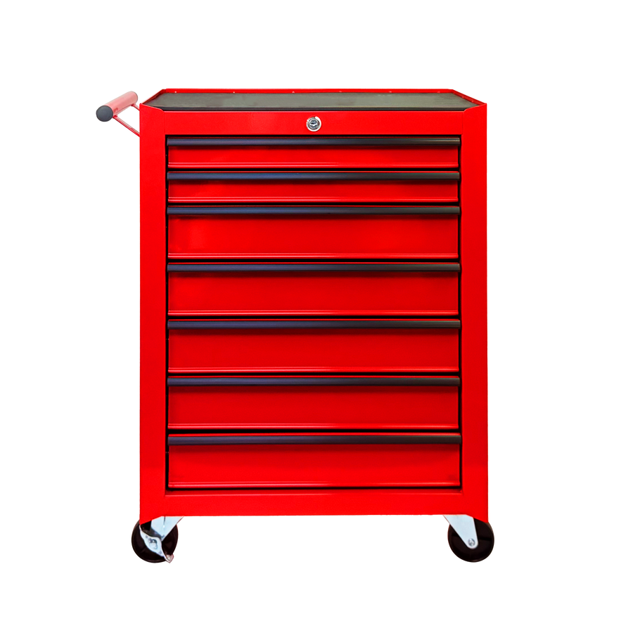 Rolling Metal Tool Chest with 7 Drawers – 20" Steel Cabinet - Red