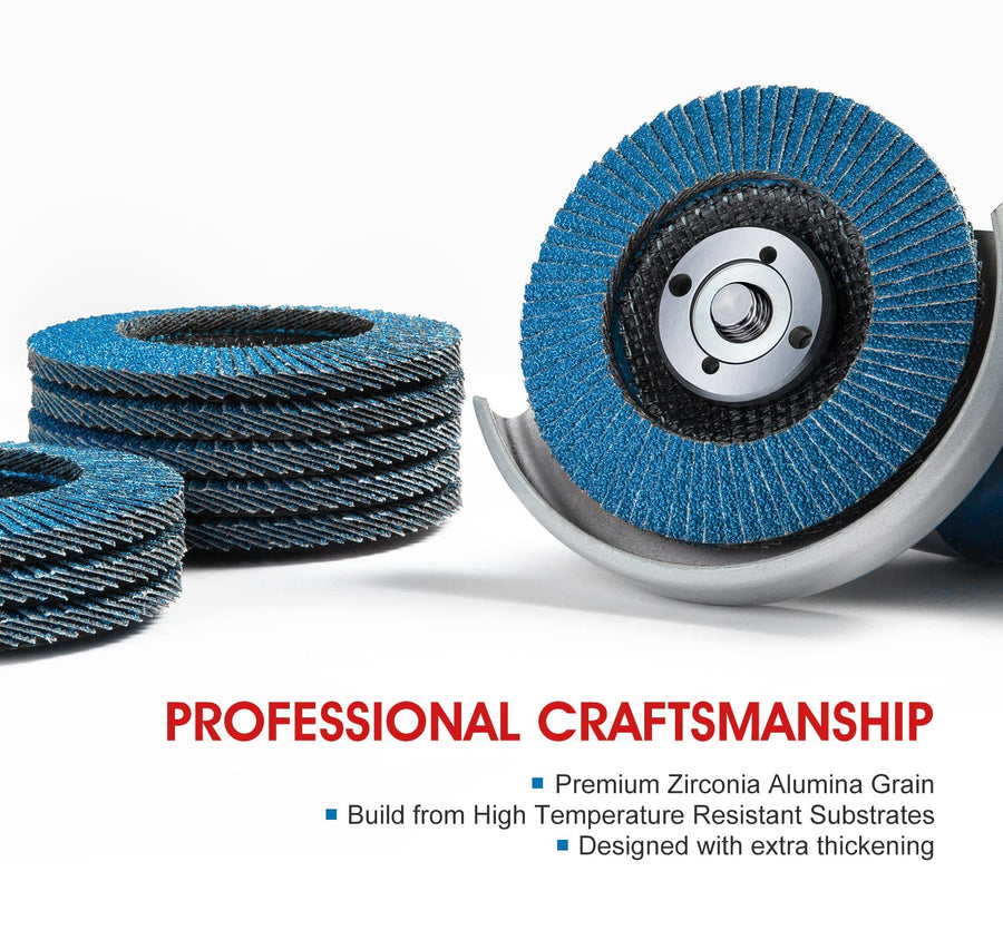 S SATC Flap Discs 4-1/2 in, 40 Grit Zirconia, Type 29, 10 Pack