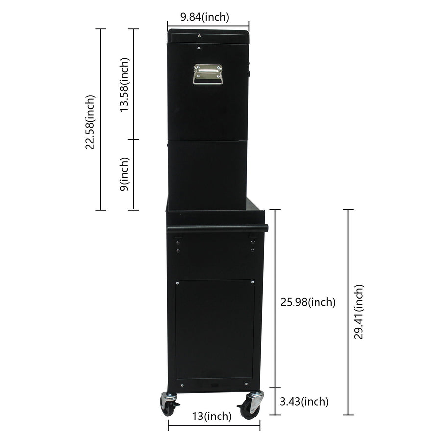 6 Drawer Lockable Tool Cabinet with Detachable Toolbox - Black, Red, or Blue