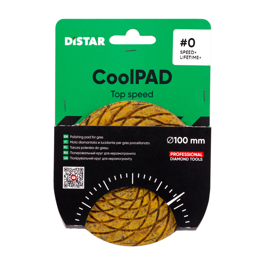 DiStar CoolPAD 4" Dry Diamond Polishing Pads for Ceramic & Porcelain — Multi-Step Grinding Set