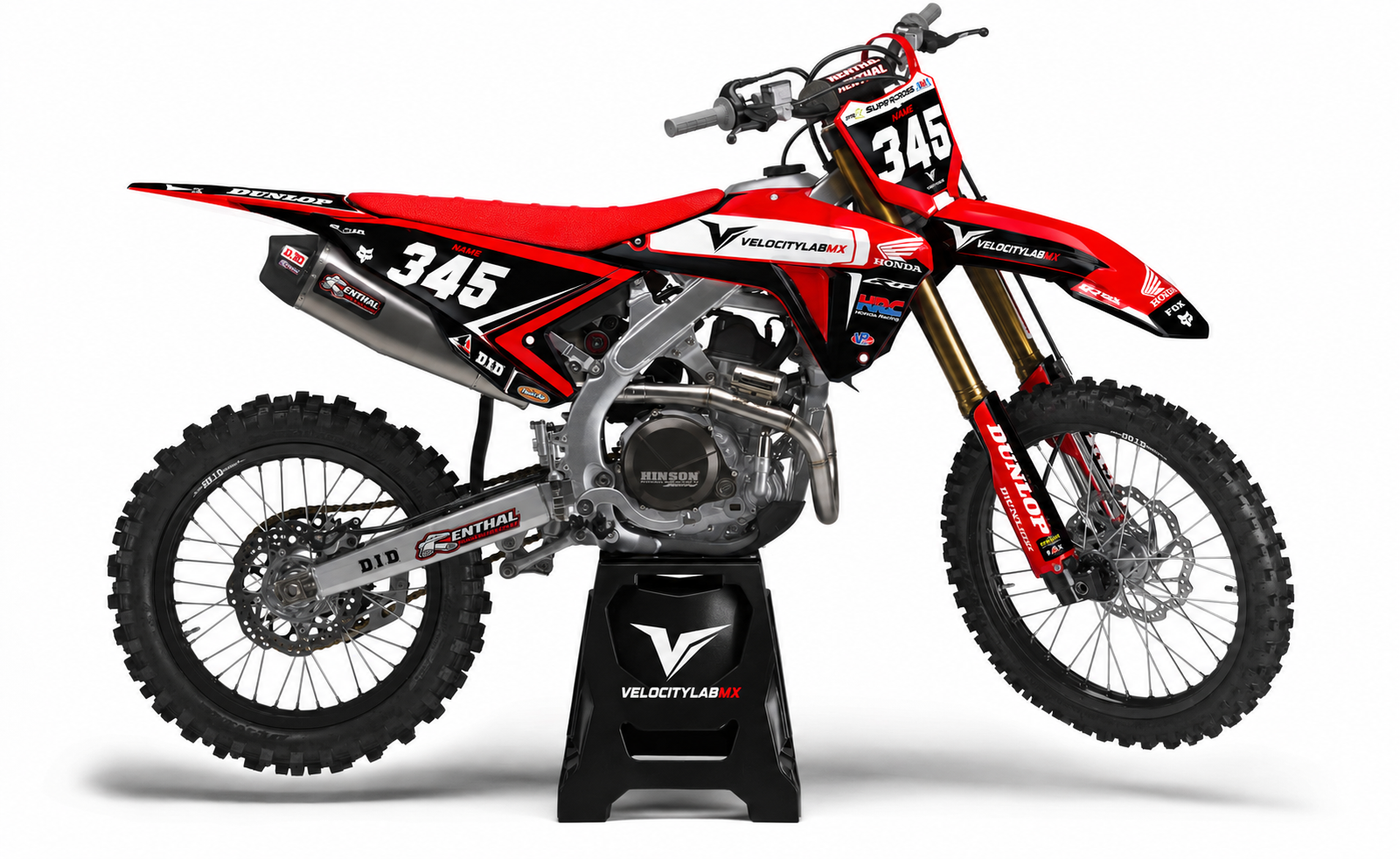 Redline Factory Edition Custom Honda CRF250R/CRF450R Graphics Kit – Red & Black