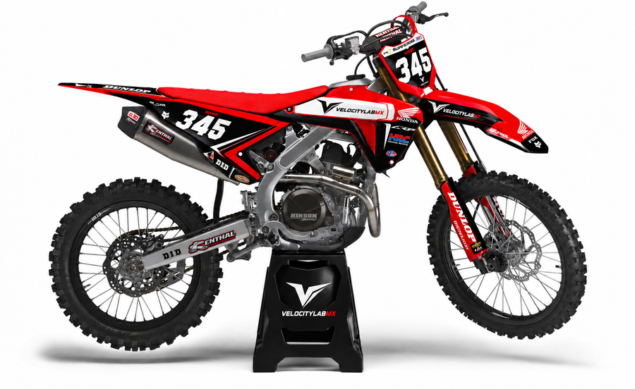 Redline Factory Edition Custom Honda CRF250R/CRF450R Graphics Kit – Red & Black