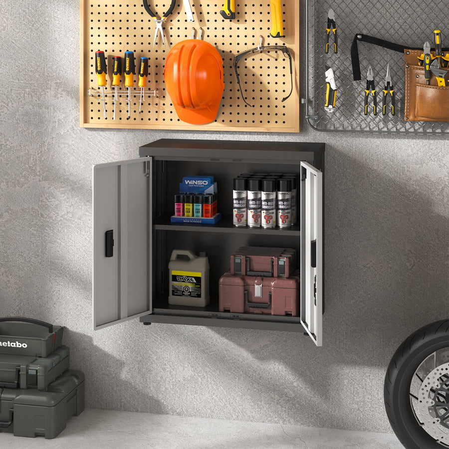Metal Tool Garage Storage Cabinet with Lock - Steel