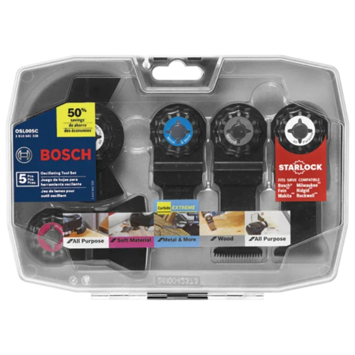 BOSCH OSL005C 5 pc. Starlock® Oscillating Multi-Tool Accessory Blade Set