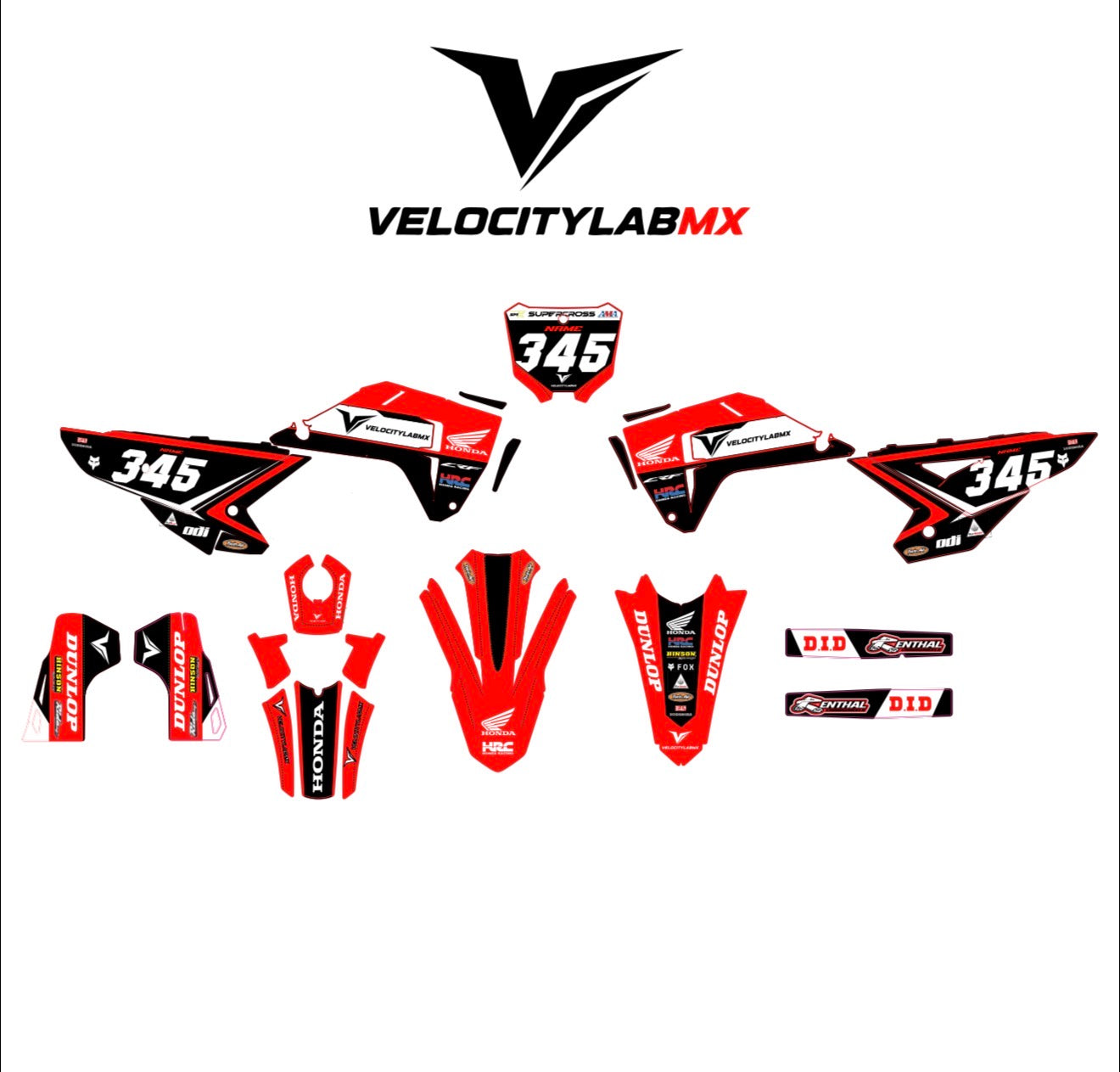 Redline Factory Edition Custom Honda CRF250R/CRF450R Graphics Kit – Red & Black