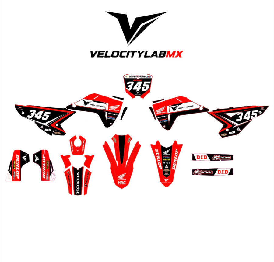 Redline Factory Edition Custom Honda CRF250R/CRF450R Graphics Kit – Red & Black