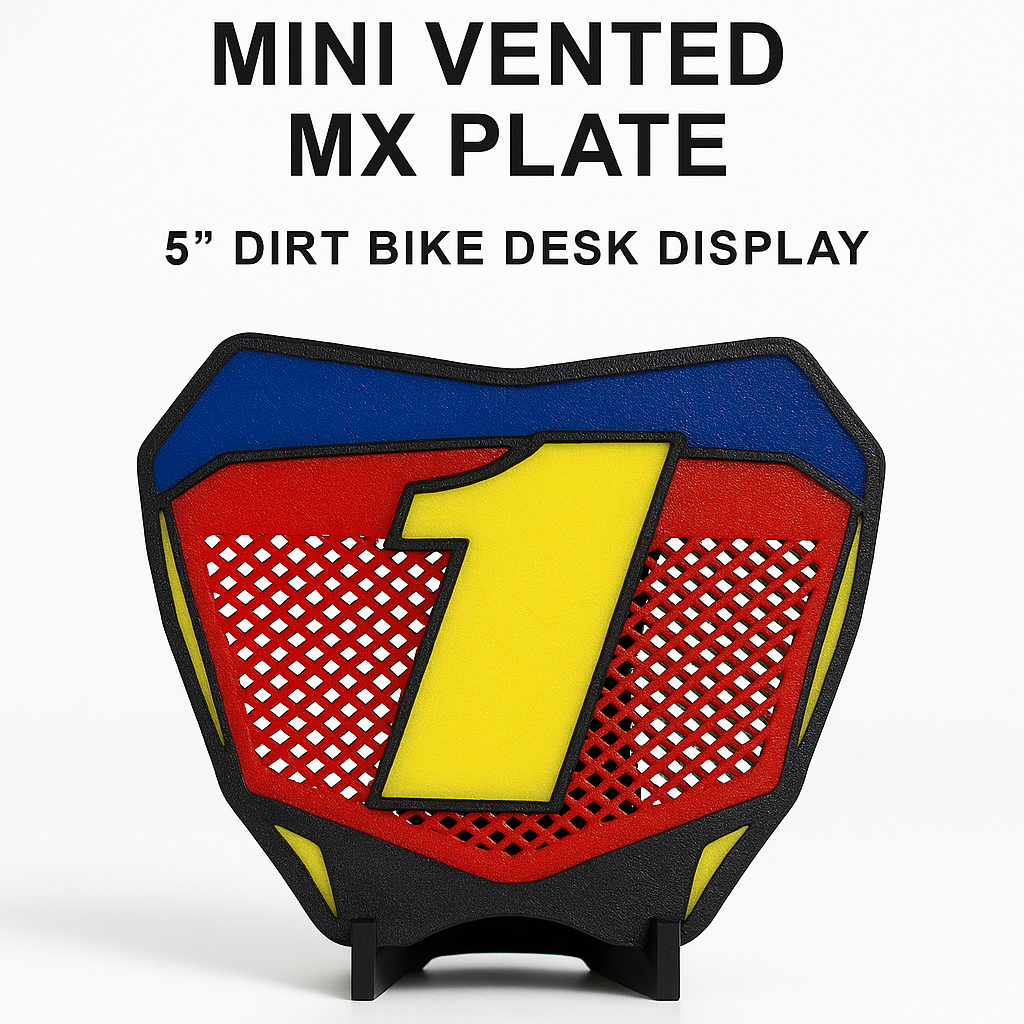 Deegan Mini Vented MX Plate – 5” Dirt Bike Display