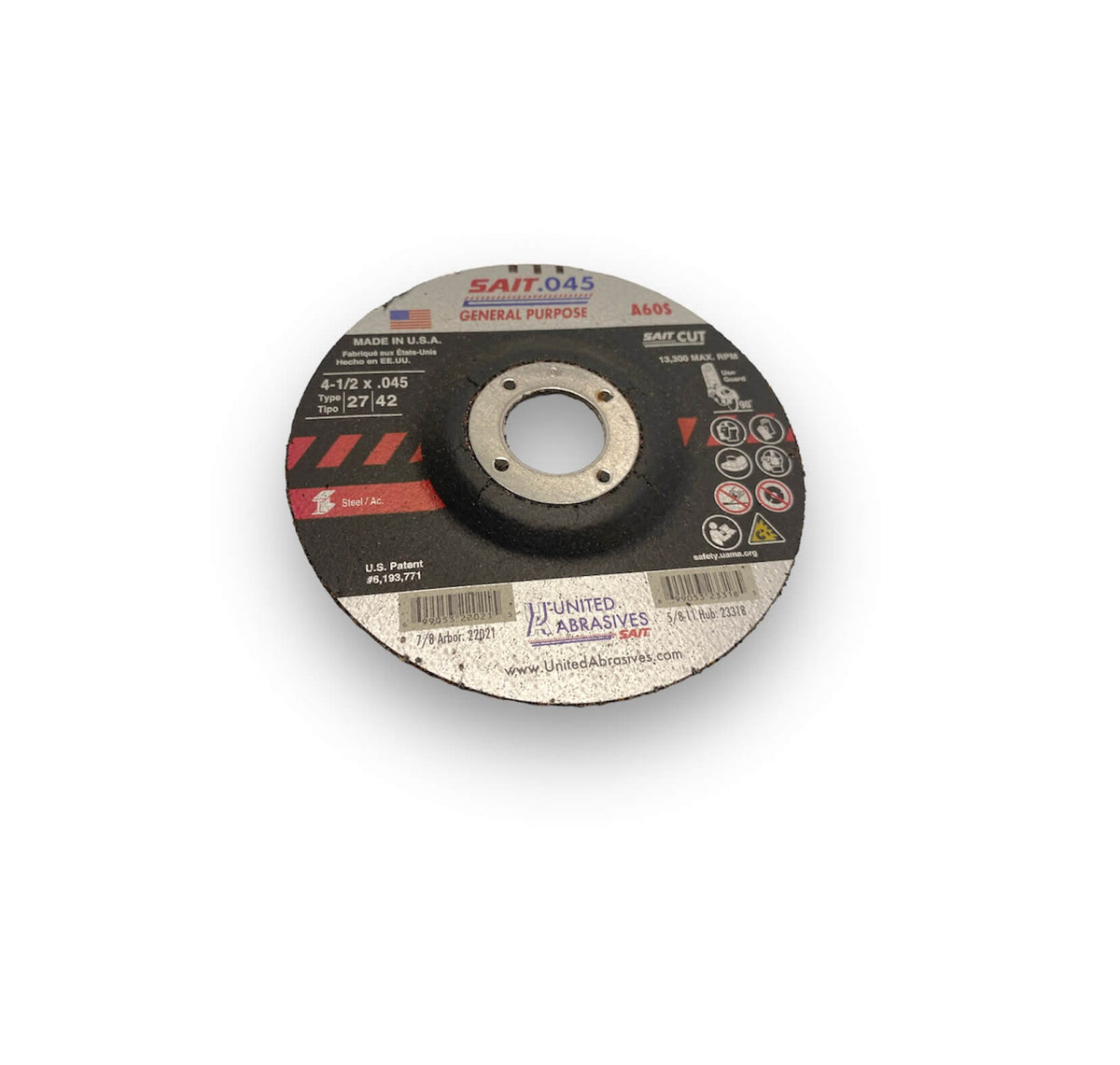 4-1/2 x .045 x 7/8in Depressed Center Cut Off Wheel