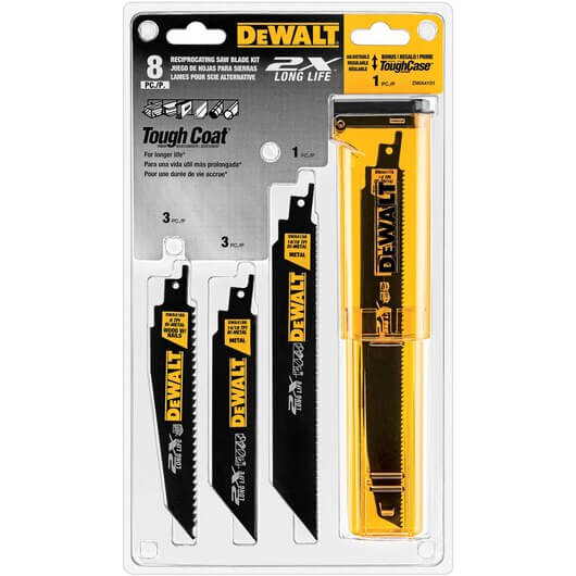 DEWALT DWA4101 Reciprocating Saw Blade Set, Wood/Metal Cutting, 8-Pack