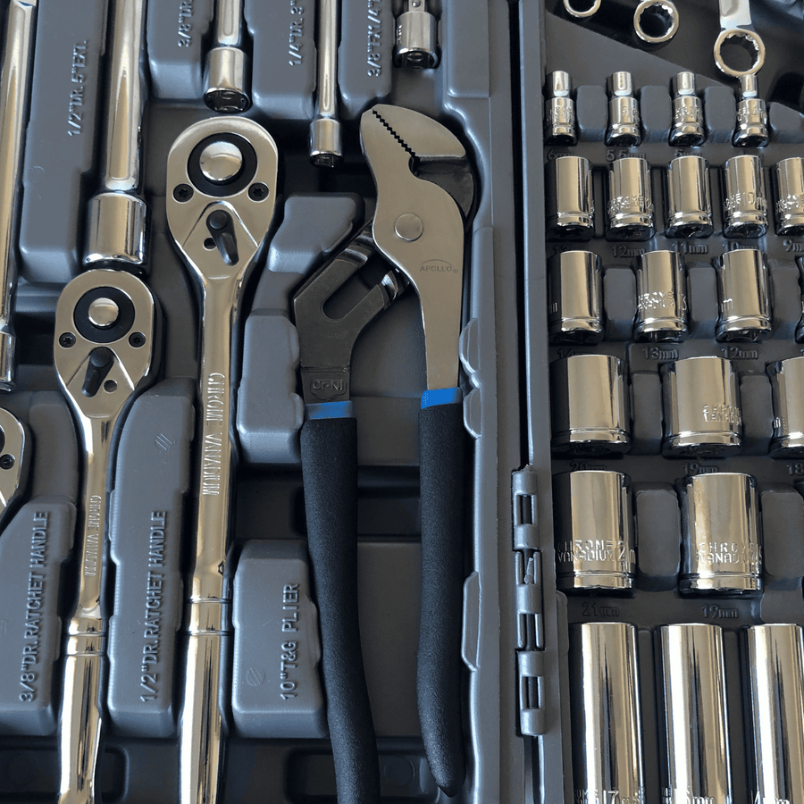 Apollo DT0002 163-Piece Mechanics Tool Set – SAE & Metric
