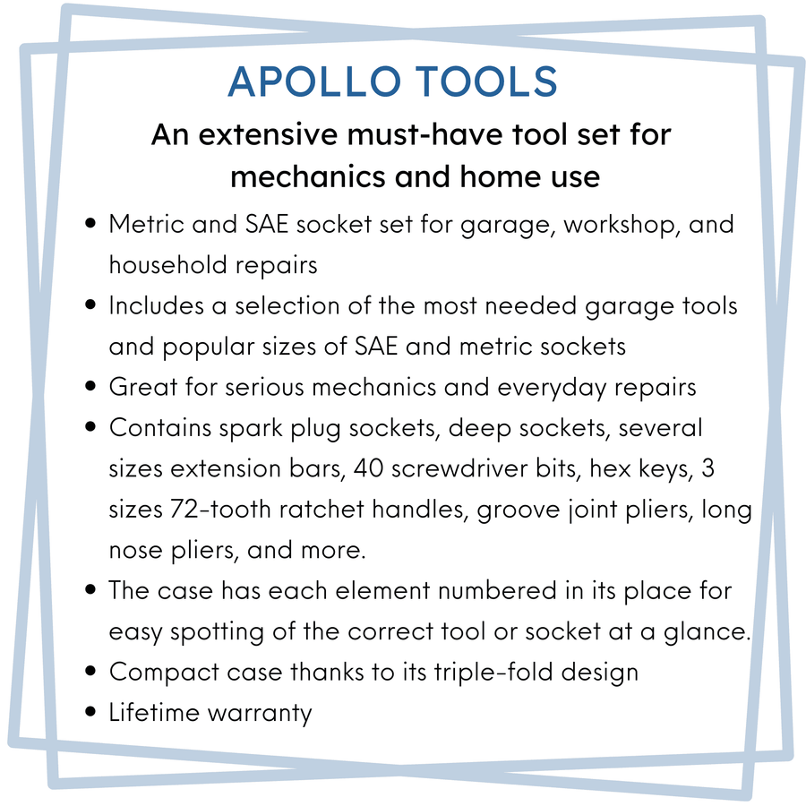 Apollo DT0002 163-Piece Mechanics Tool Set – SAE & Metric