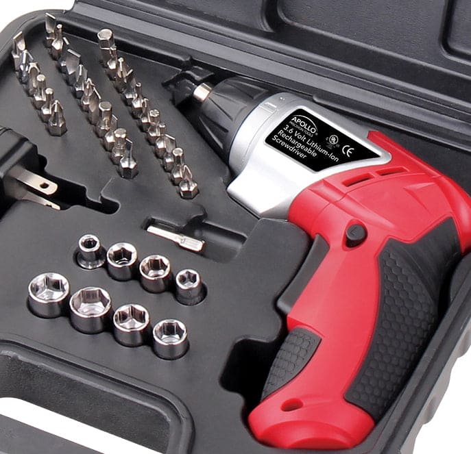 3.6 Volt Lithium-Ion Rechargeable Screwdriver with 45 Pieces Accessory Set - DT4944