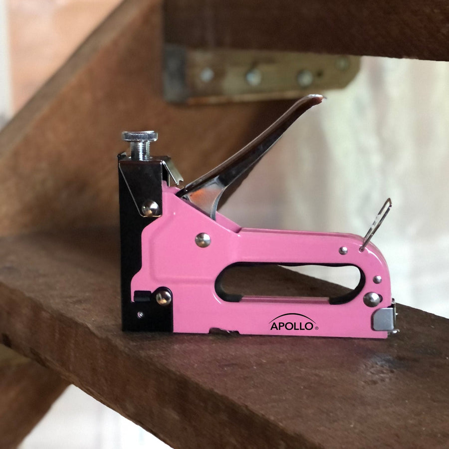 Pink Stapler with Power Adjustment Knob and 3000 Staples assortment-- DT5020P