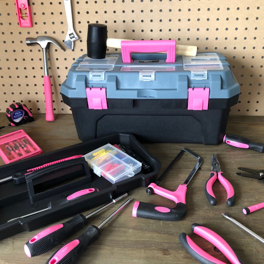 Pink 170 Piece Household Tool Kit with New and Improved Tool Box - DT7103P