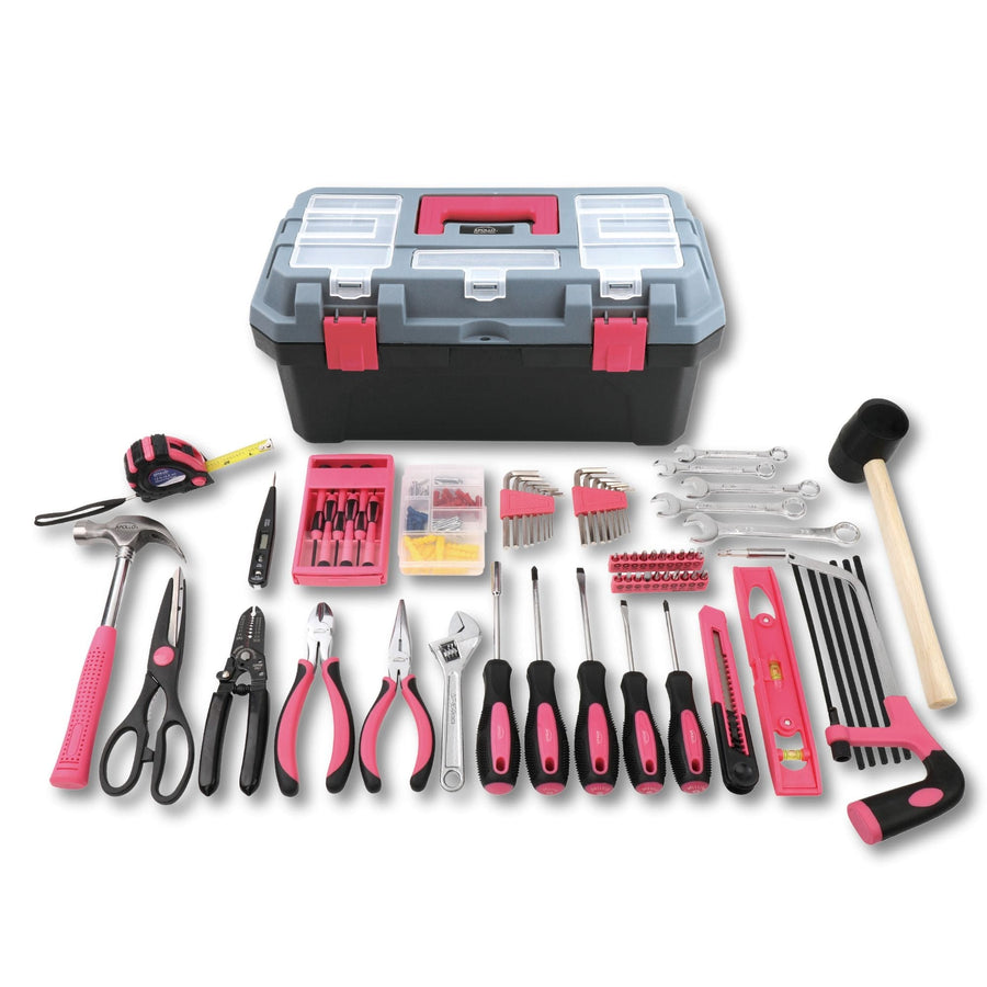 Pink 170 Piece Household Tool Kit with New and Improved Tool Box - DT7103P