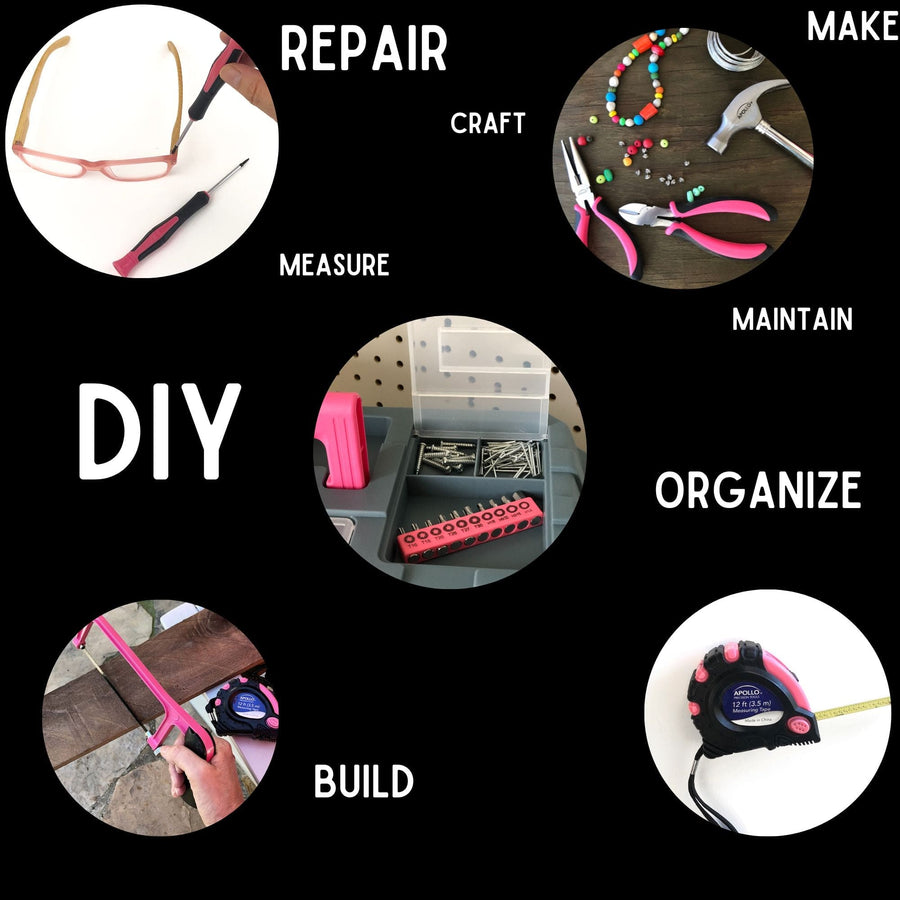 Pink 170 Piece Household Tool Kit with New and Improved Tool Box - DT7103P