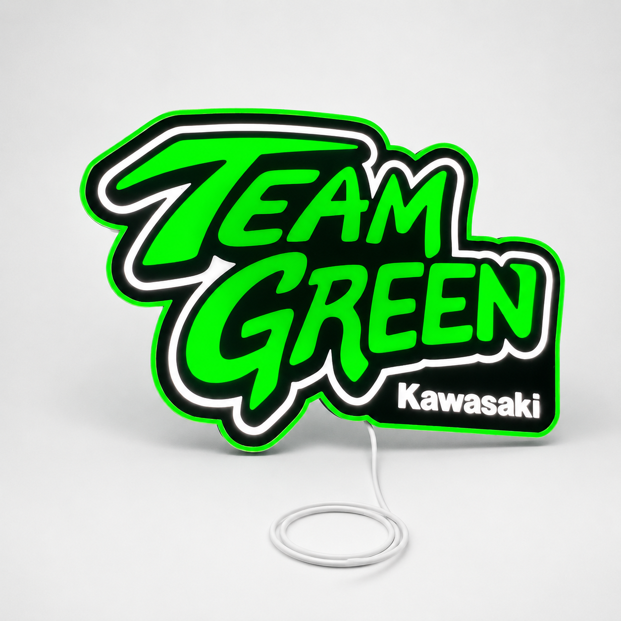 Kawasaki Team Green LED Wall Light – Motocross Garage Sign
