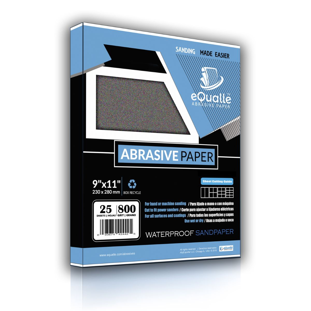 800 Grit Sandpaper Sheets – 25 Pack, 9x11 in, Wet or Dry Use