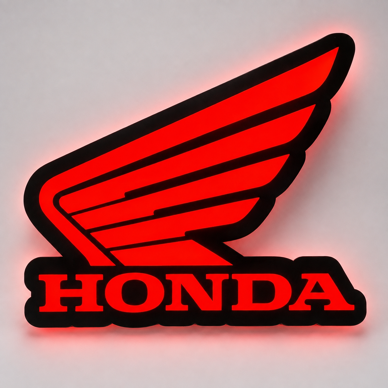 Honda LED Wall Light – Red Motorcycle Garage & Man Cave Sign
