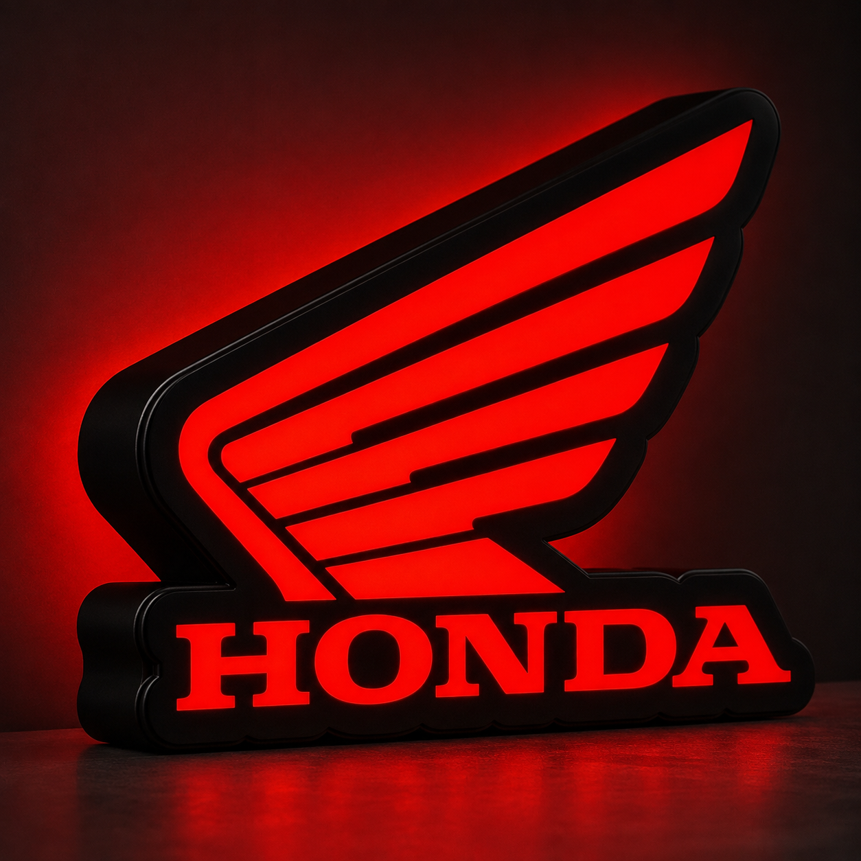 Honda LED Wall Light – Red Motorcycle Garage & Man Cave Sign