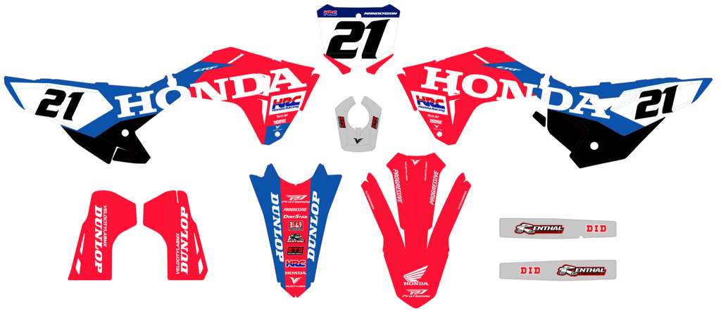 Honda Heritage Factory Edition Custom CRF250R/CRF450R Graphics Kit – Red, White & Blue