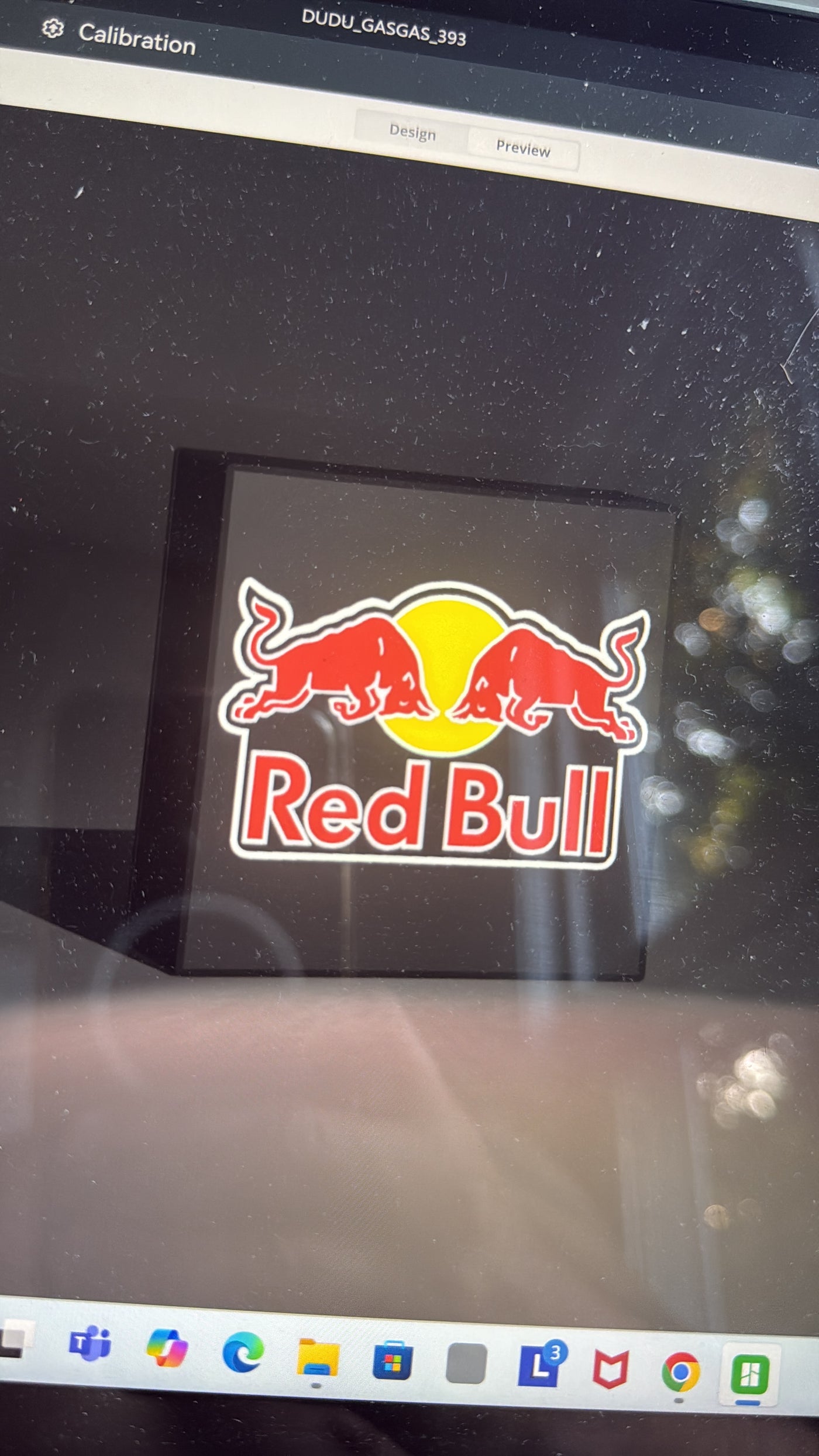 Custom Red Bull LED Light Sign – 3D Printed Garage Plate (5x5”)