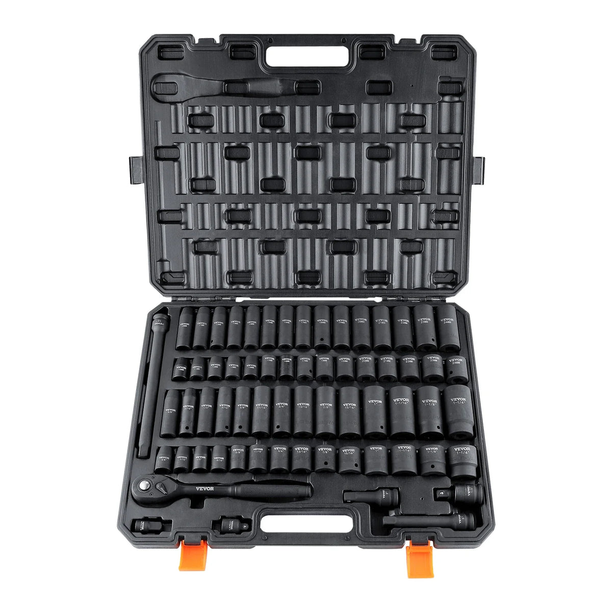 Impact Socket Set, 6-Point — 1/2" Drive, 65-Piece
