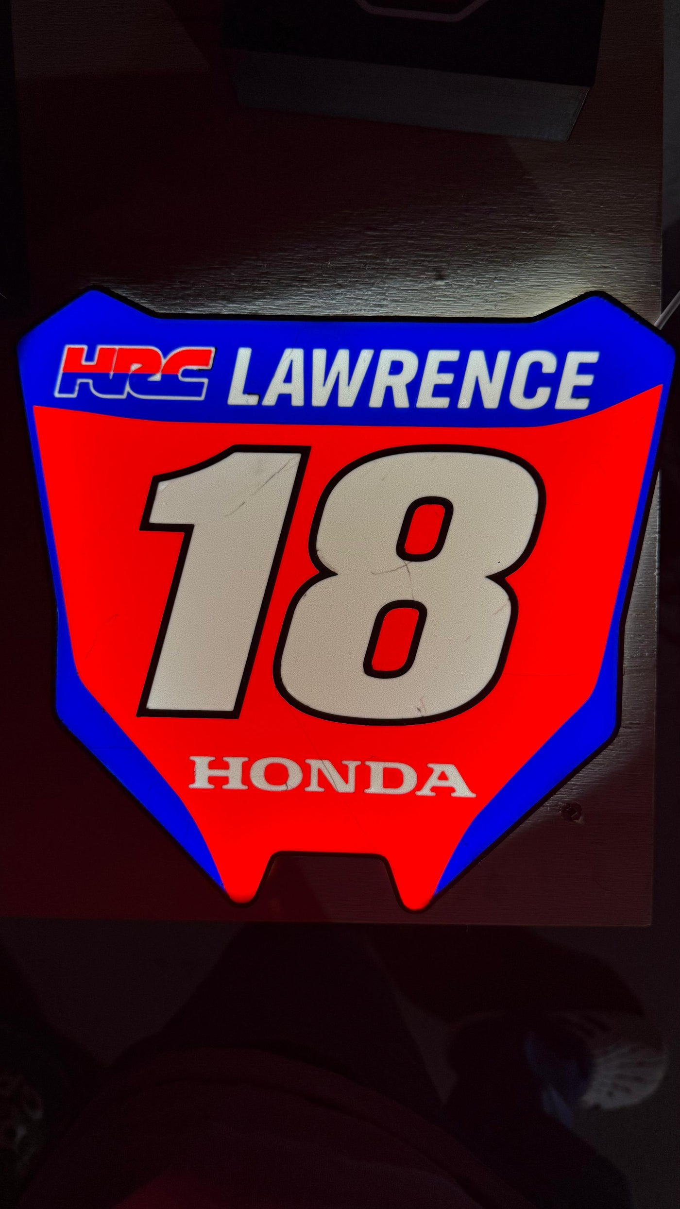 Custom MX LED Number Plate – Personalized 9.5" Motocross Light Box Wall Sign