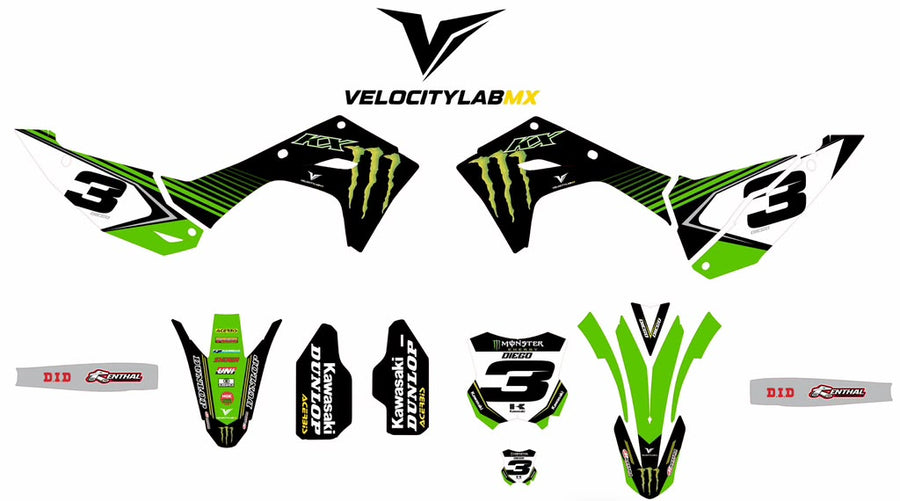 Kawasaki Factory Elite MX Graphics by VelocityLabMX