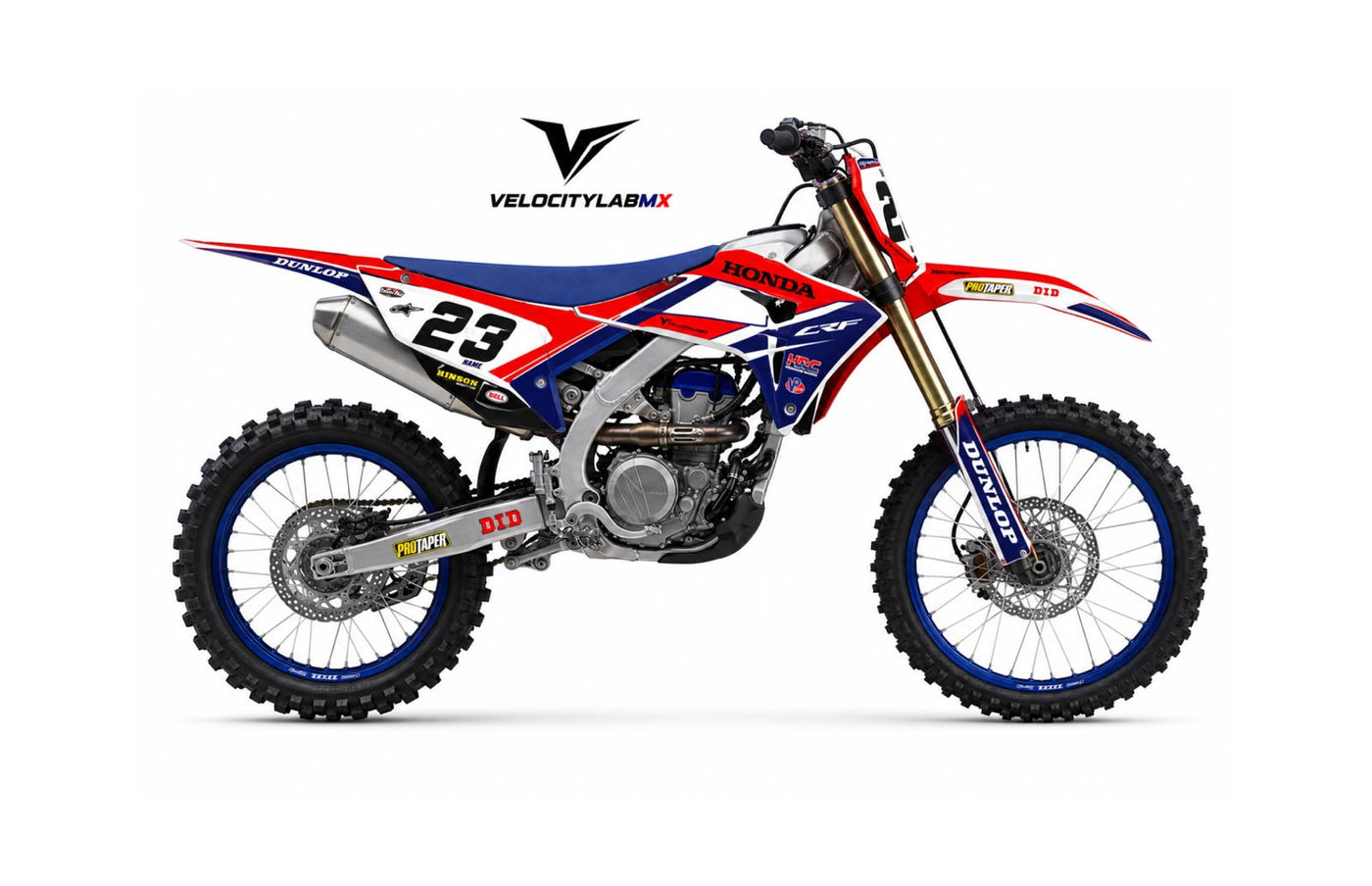 Blue Navy Factory Custom Honda Dirt Bike Graphics Kit