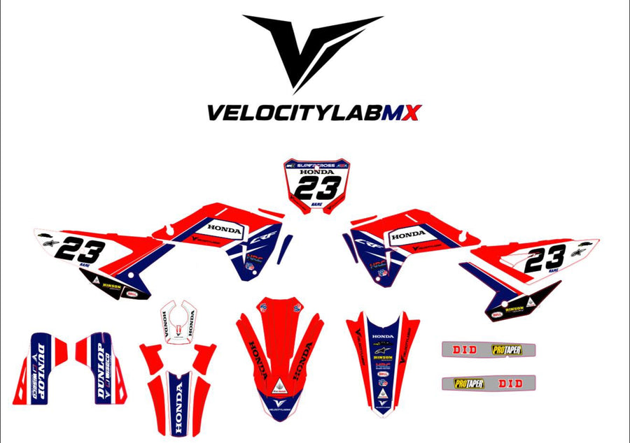 Blue Navy Factory Custom Honda Dirt Bike Graphics Kit