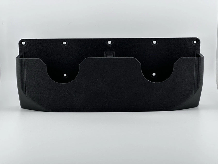 Close view of double angle grinder holder construction