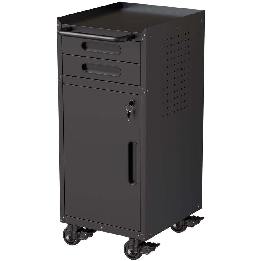 34.3" Narrow Rolling Tool Cabinet Garage Storage with Lockable Door Slim Metal Organizer