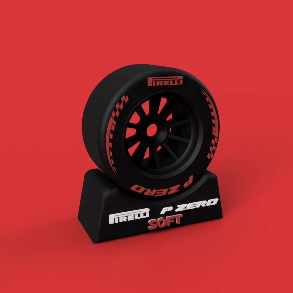 Mini Formula racing tire display desk decor with wheel replica and display stand