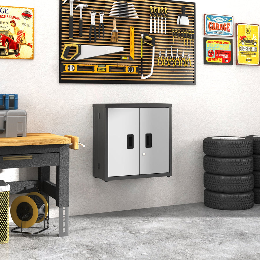 Metal Tool Garage Storage Cabinet with Lock - Steel