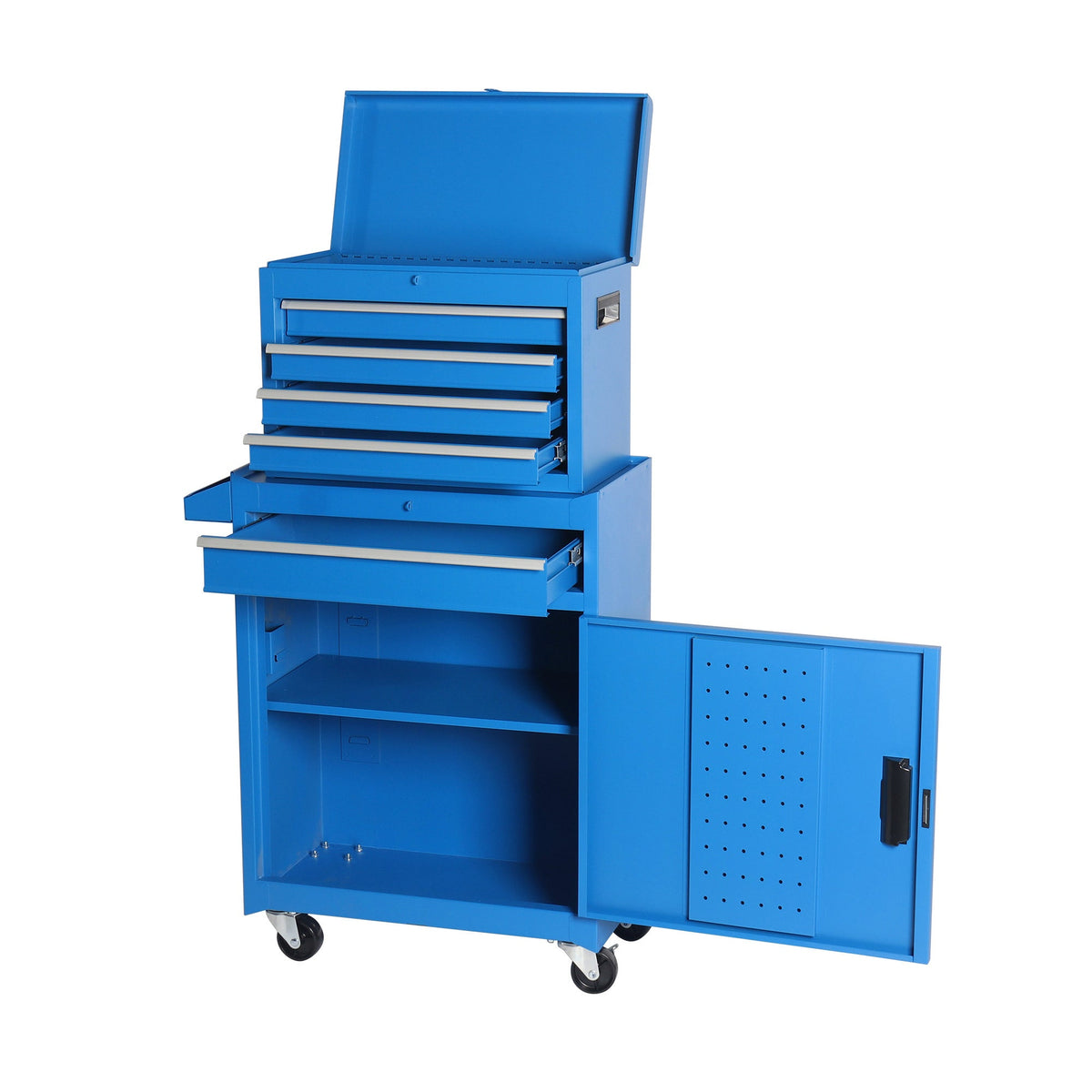 5-Drawer Rolling Tool Storage Cabinet with Detachable Top Toolbox - Multiple Colors