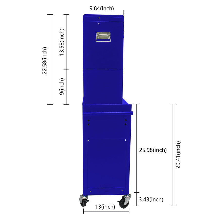 6 Drawer Lockable Tool Cabinet with Detachable Toolbox - Black, Red, or Blue