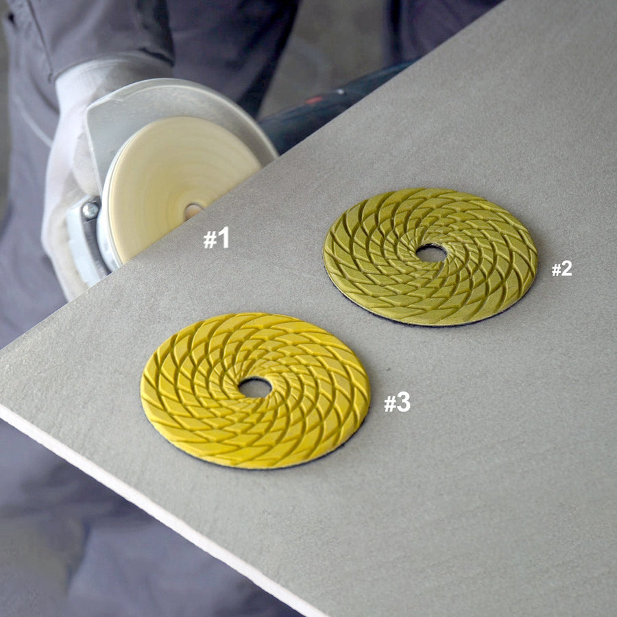 DiStar CoolPAD 4" Dry Diamond Polishing Pads for Ceramic & Porcelain — Multi-Step Grinding Set