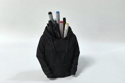 Black hoodie shaped pen holder desk organizer