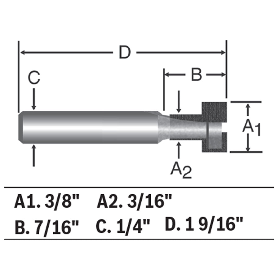 BOSCH 85608MC 3/8 In. Carbide-Tipped Keyhole Router Bit