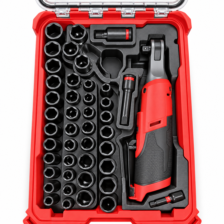 Organizer insert shown loaded in compatible modular tool case; tools not included